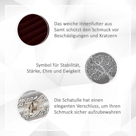 Handgefertigte Ringschatulle aus Aluminium, 23x18x5 cm, Lebensbaum