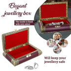 Vintage-Design Schmuckschatulle, 19x12.7x5.8 cm, Burgund