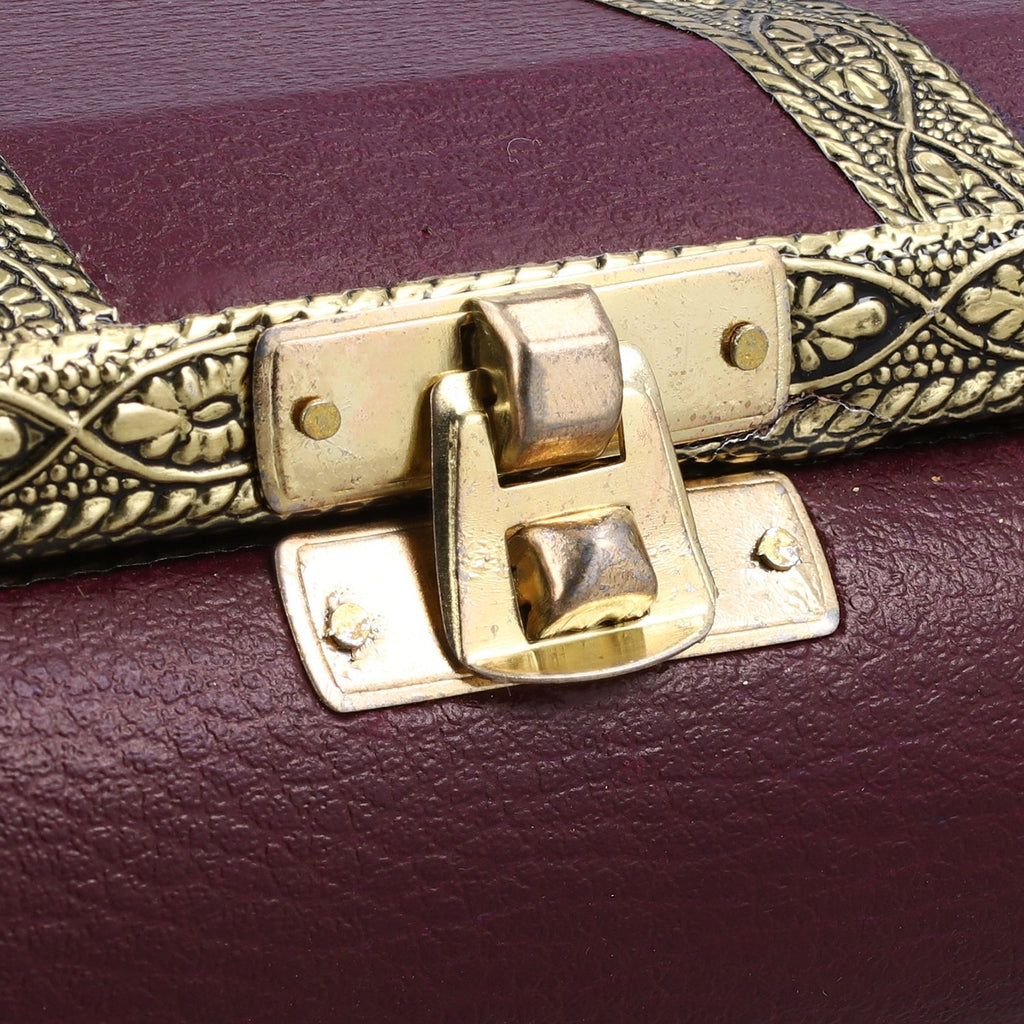 Vintage-Design Schmuckschatulle, 19x12.7x5.8 cm, Burgund