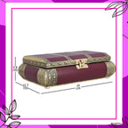 Vintage-Design Schmuckschatulle, 19x12.7x5.8 cm, Burgund
