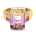 AA Ametrin und afrikanischer Amethyst Ring, 925 Silber Gelbgold Vermeil (Größe 20.00) ca. 7.62 ct