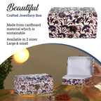 2er-Set Damask Bedruckte Schatztruhe, L - 26x21x13 cm, S - 20x15x10 cm, blaue Blumen