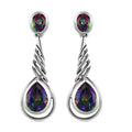 Nordlicht Mystik Topas Ohrringe, 925 Silber platiniert ca. 3.36 ct