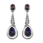 Nordlicht Mystik Topas Ohrringe, 925 Silber platiniert ca. 3.36 ct