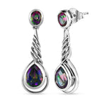 Nordlicht Mystik Topas Ohrringe, 925 Silber platiniert ca. 3.36 ct