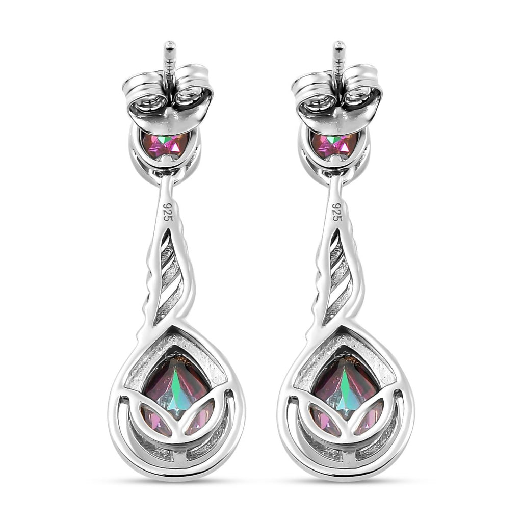 Nordlicht Mystik Topas Ohrringe, 925 Silber platiniert ca. 3.36 ct