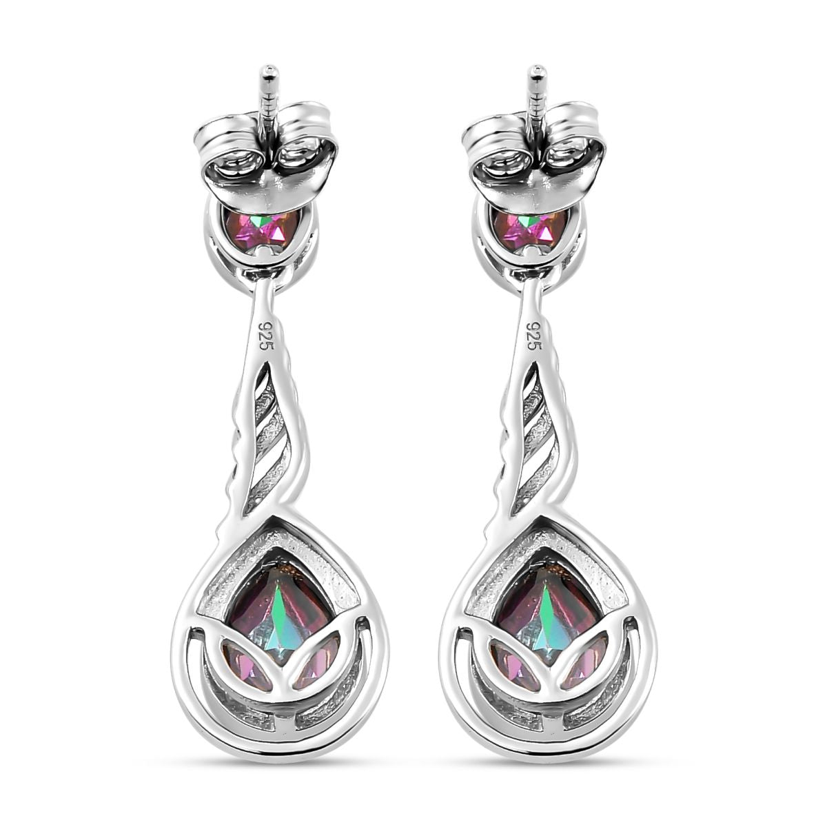 Nordlicht Mystik Topas Ohrringe, 925 Silber platiniert ca. 3.36 ct