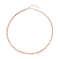 Roséfarbene Halskette, ca. 56 cm, Edelstahl ca. 31,20g
