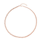 Roséfarbene Halskette, ca. 56 cm, Edelstahl ca. 31,20g