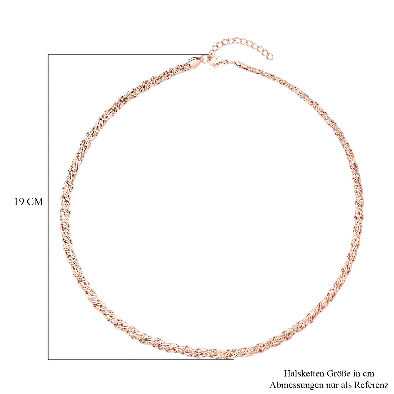 Roséfarbene Halskette, ca. 56 cm, Edelstahl ca. 31,20g