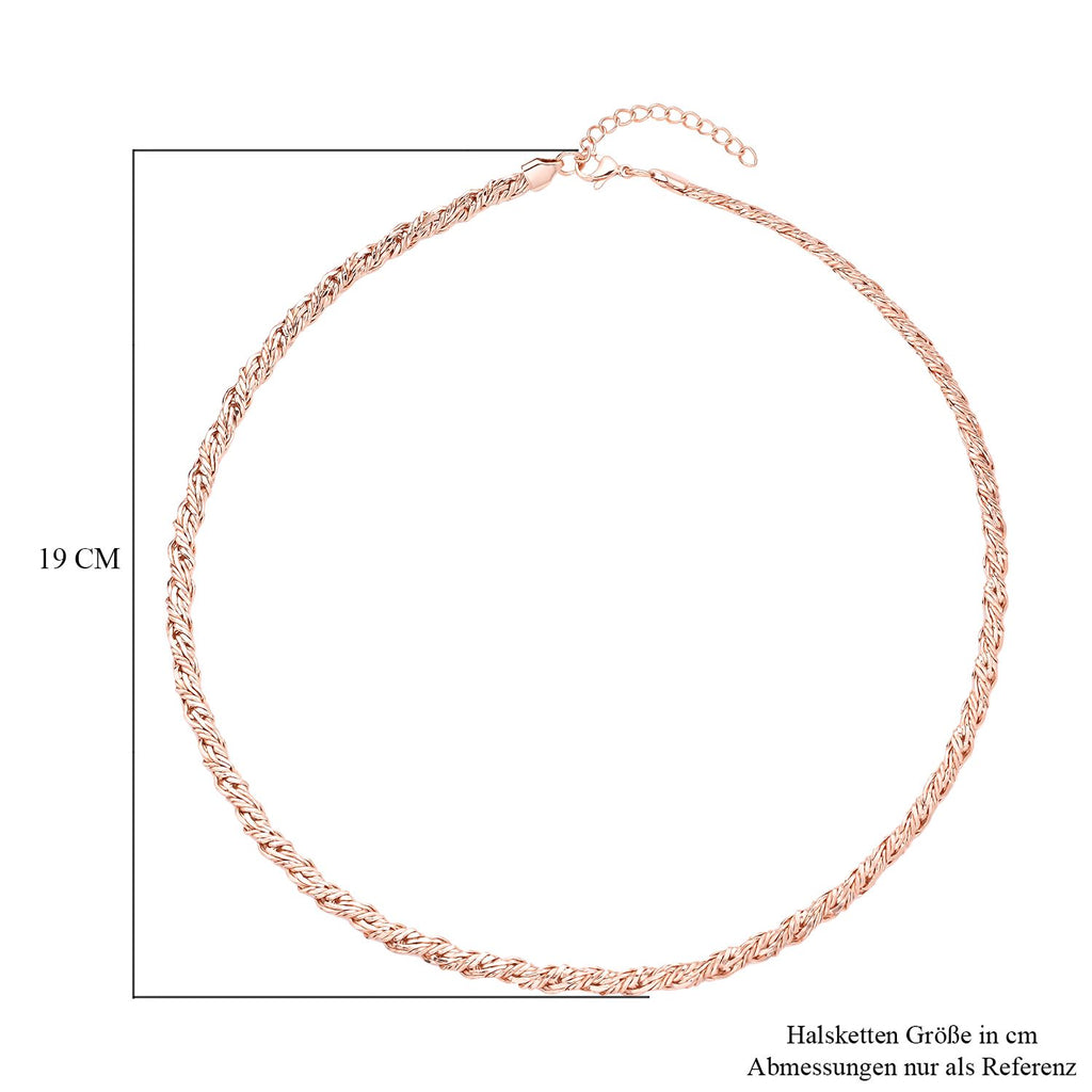 Roséfarbene Halskette, ca. 56 cm, Edelstahl ca. 31,20g