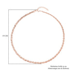 Roséfarbene Halskette, ca. 56 cm, Edelstahl ca. 31,20g