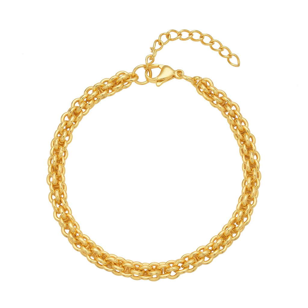 Goldfarbenes Edelstahl Armband, ca. 20 cm, ca. 17,60g