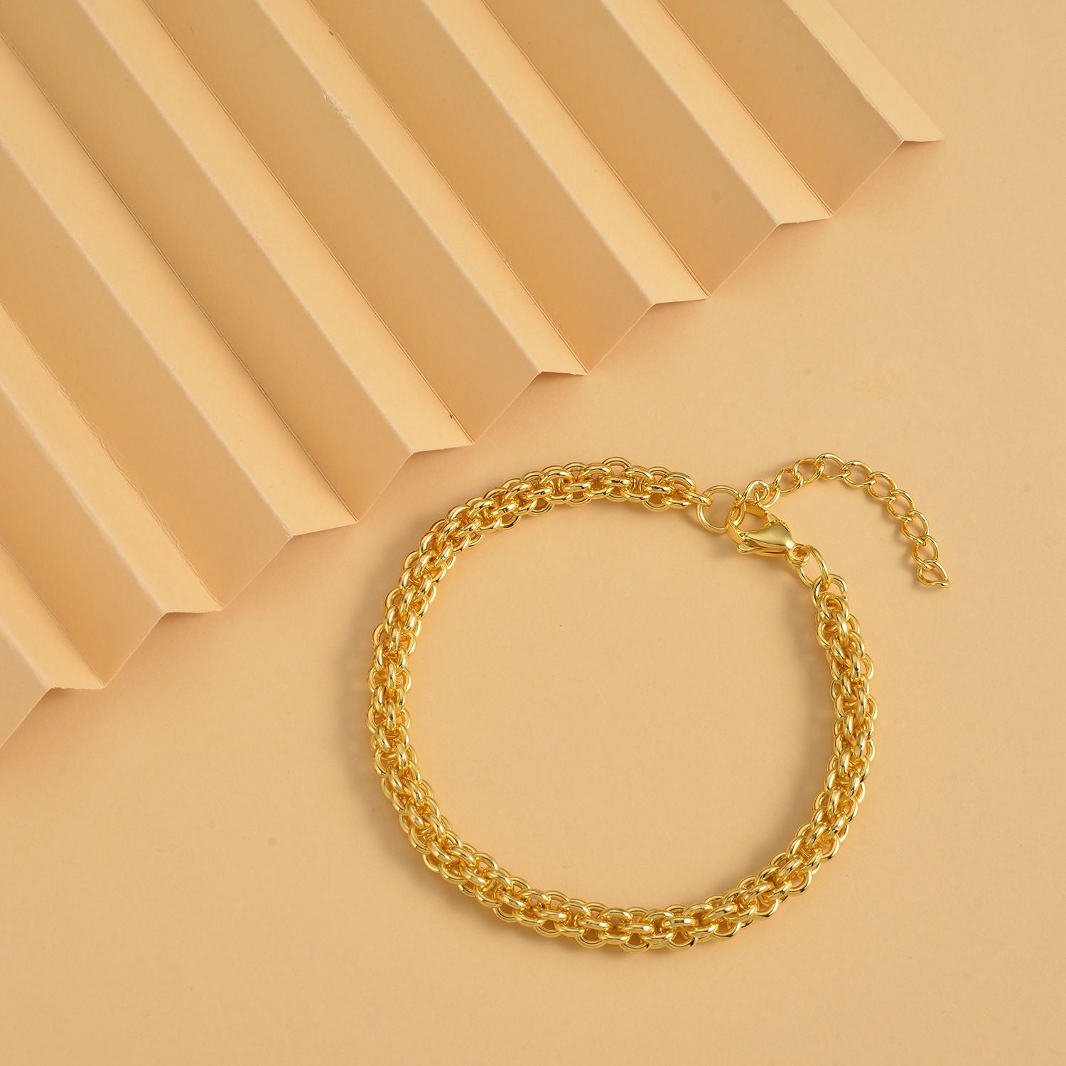 Goldfarbenes Edelstahl Armband, ca. 20 cm, ca. 17,60g