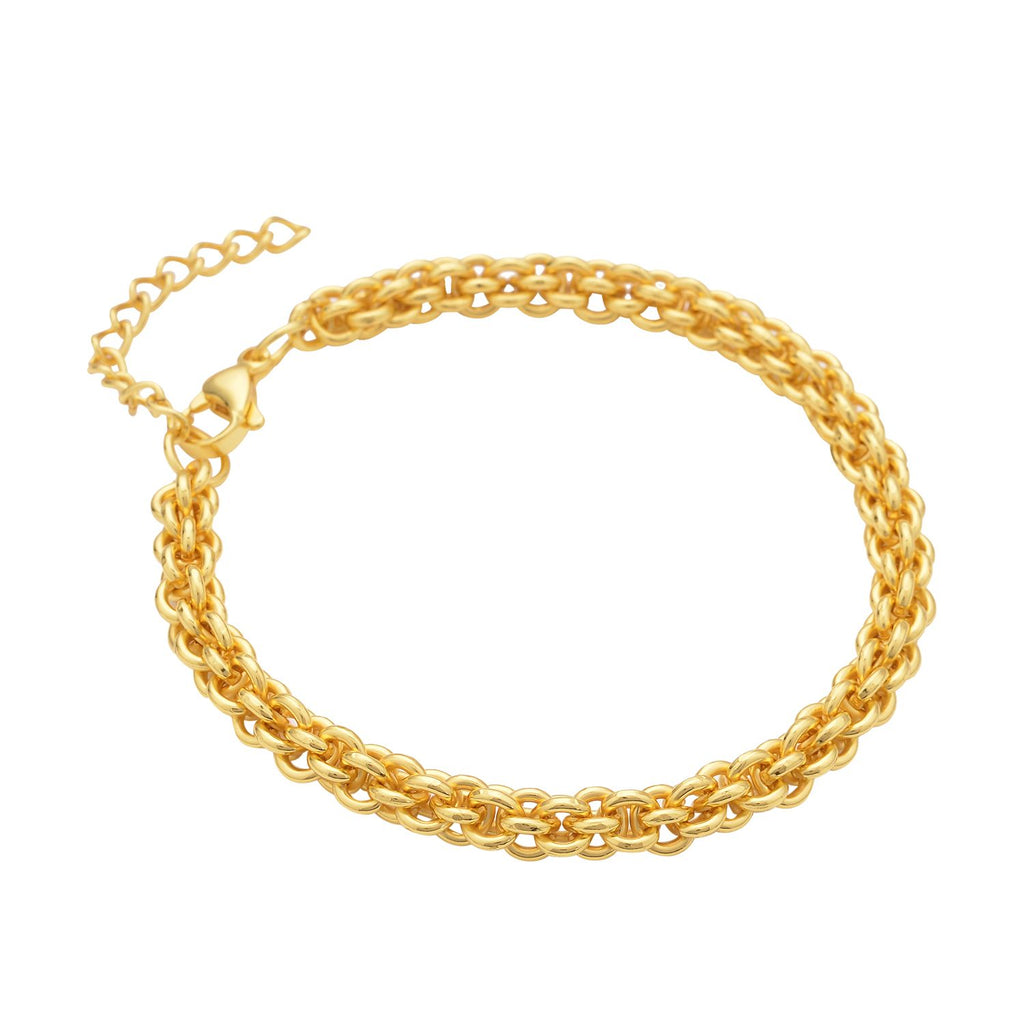 Goldfarbenes Edelstahl Armband, ca. 20 cm, ca. 17,60g