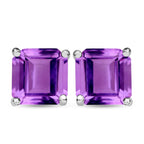 Afrikanische Amethyst Ohrringe, 925 Silber platiniert ca. 1.17 ct