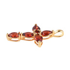 Roter Granat Kreuz-Anhänger, 925 Silber vergoldet ca. 2,42 ct