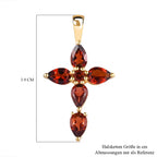 Roter Granat Kreuz-Anhänger, 925 Silber vergoldet ca. 2,42 ct