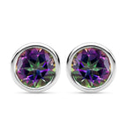 Nordlicht Mystik Topas Ohrstecker, 925 Silber platiniert ca. 2,03 ct