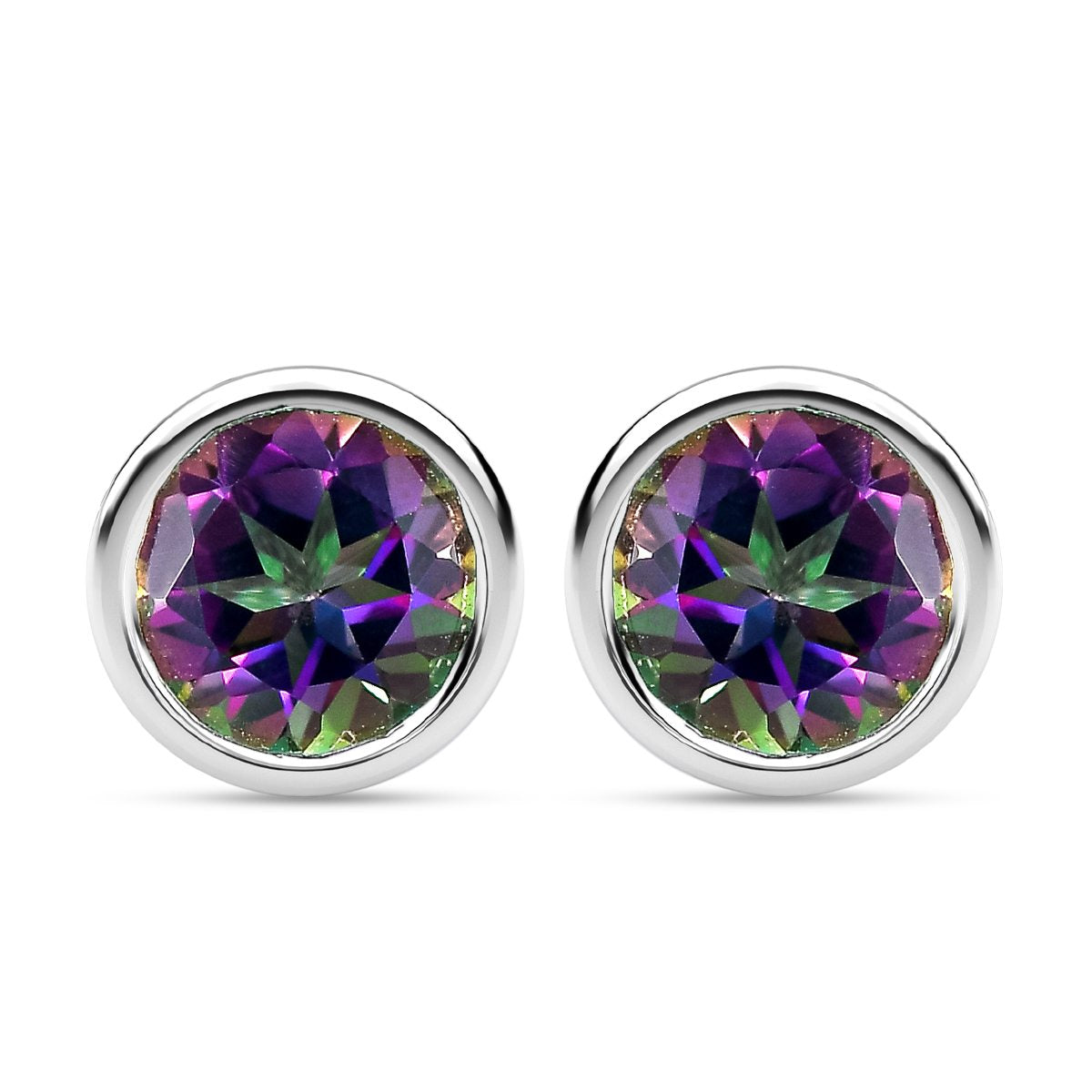 Nordlicht Mystik Topas Ohrstecker, 925 Silber platiniert ca. 2,03 ct