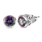Nordlicht Mystik Topas Ohrstecker, 925 Silber platiniert ca. 2,03 ct