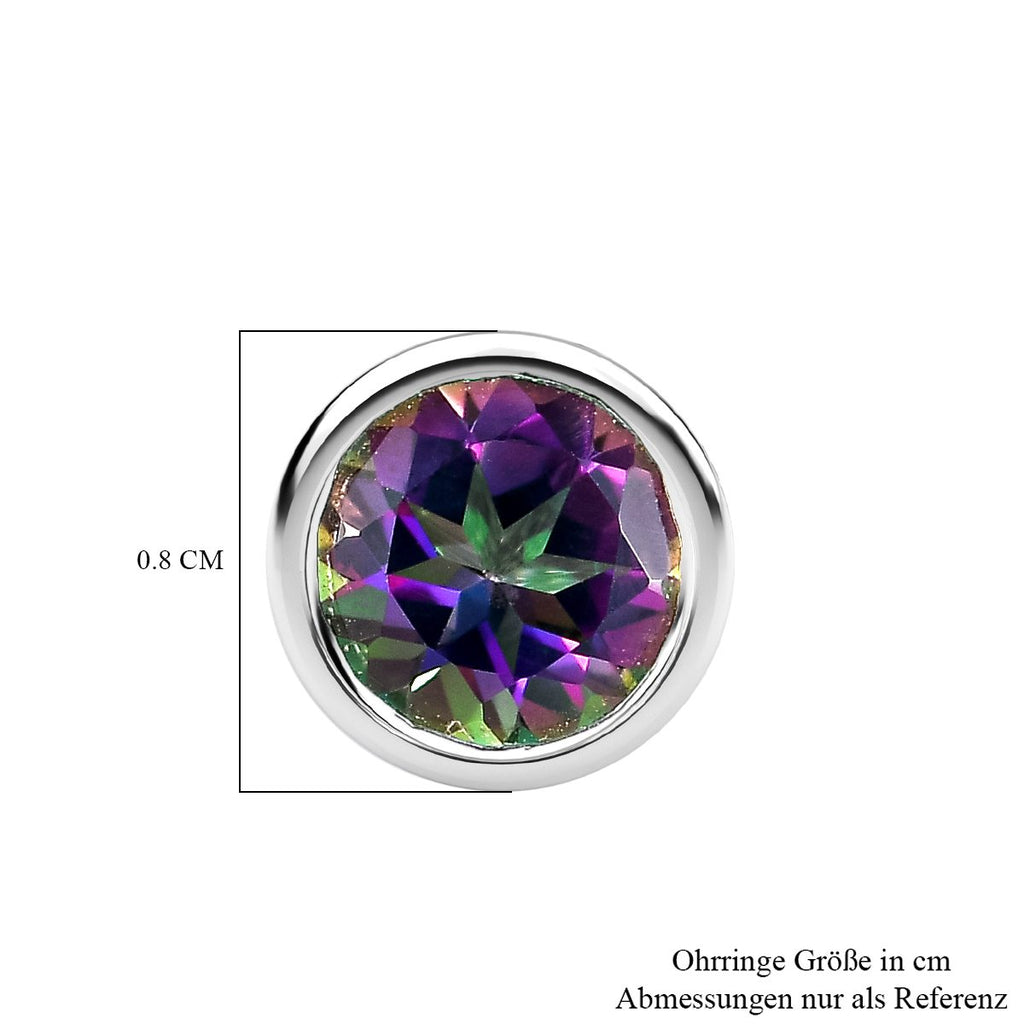 Nordlicht Mystik Topas Ohrstecker, 925 Silber platiniert ca. 2,03 ct
