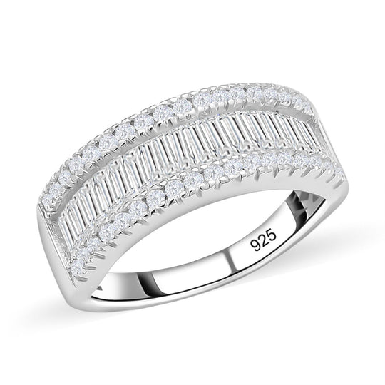 Moissanit-Ring, 925 Silber rhodiniert (Größe 17.00) ca. 1.80 ct