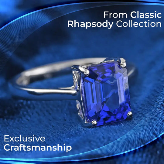 Rhapsody AAAA Tansanit, Weißer Diamant AGI zertifiziert Ring 950 Platin (Größe 18.00) ca. 2.70 ct