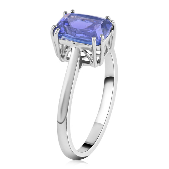 Rhapsody AAAA Tansanit. Weißer Diamant Ring. zertifiziert und geprüft. 950 Platin (Größe 19.00) (6-11 Werktage Lieferzeit) ca. 2,50 ct