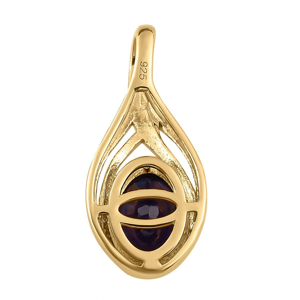 Masoala Saphir (Fissure gefüllt)-Anhänger, 925 Silber vergoldet ca. 1.89 ct