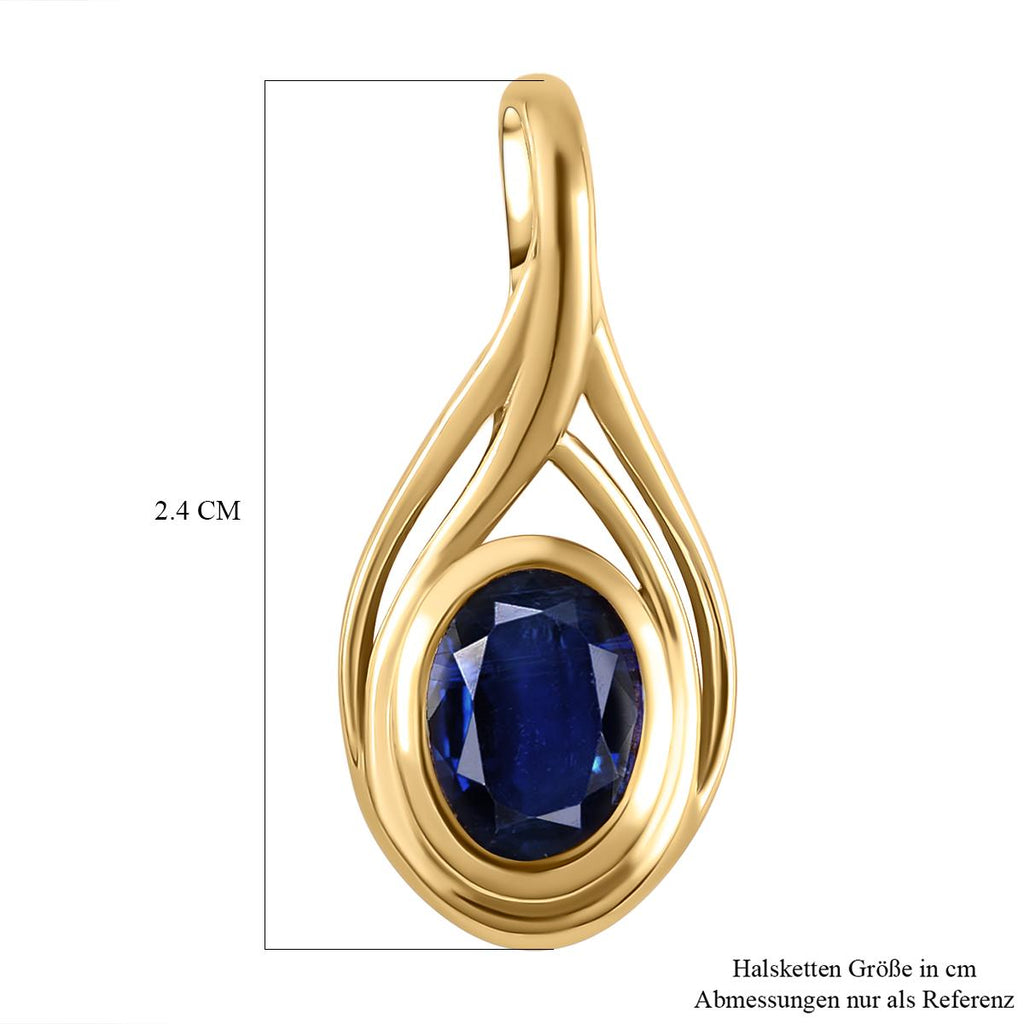 Masoala Saphir (Fissure gefüllt)-Anhänger, 925 Silber vergoldet ca. 1.89 ct