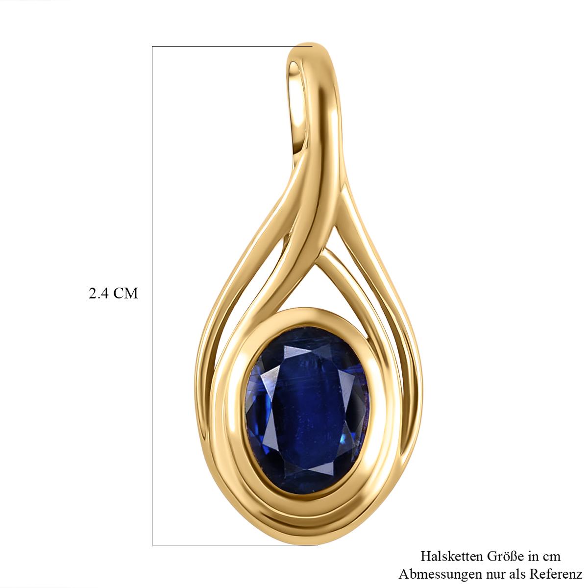 Masoala Saphir (Fissure gefüllt)-Anhänger, 925 Silber vergoldet ca. 1.89 ct