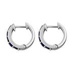 Masoala Saphir (Fissure gefüllt) Ohrringe, 925 Silber platiniert ca. 1,84 ct