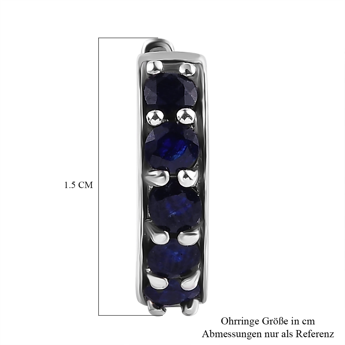 Masoala Saphir (Fissure gefüllt) Ohrringe, 925 Silber platiniert ca. 1,84 ct