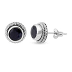 Royal Bali - Blauer Saphir Ohrringe 925 Silber ca. 1.50 ct
