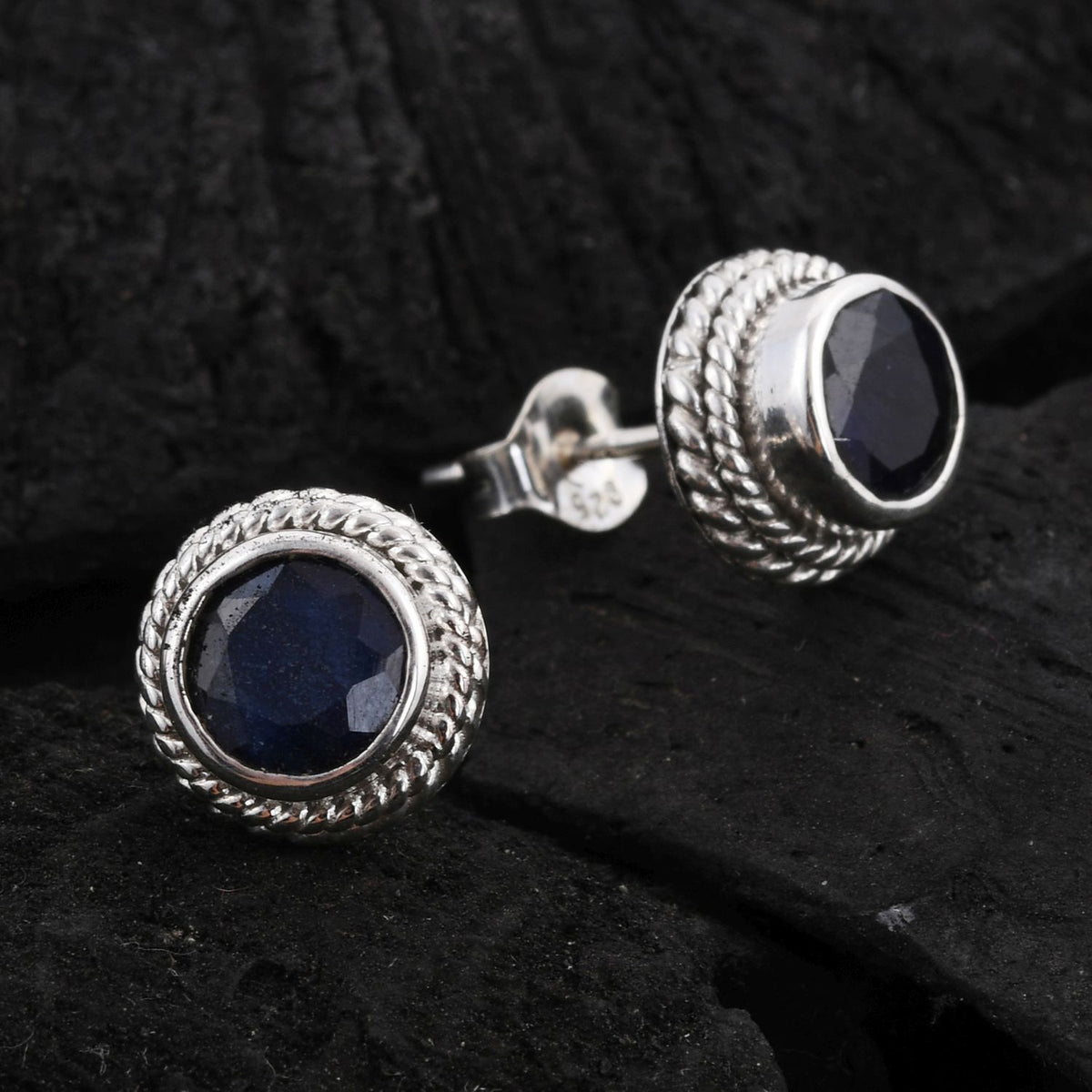 Royal Bali - Blauer Saphir Ohrringe 925 Silber ca. 1.50 ct