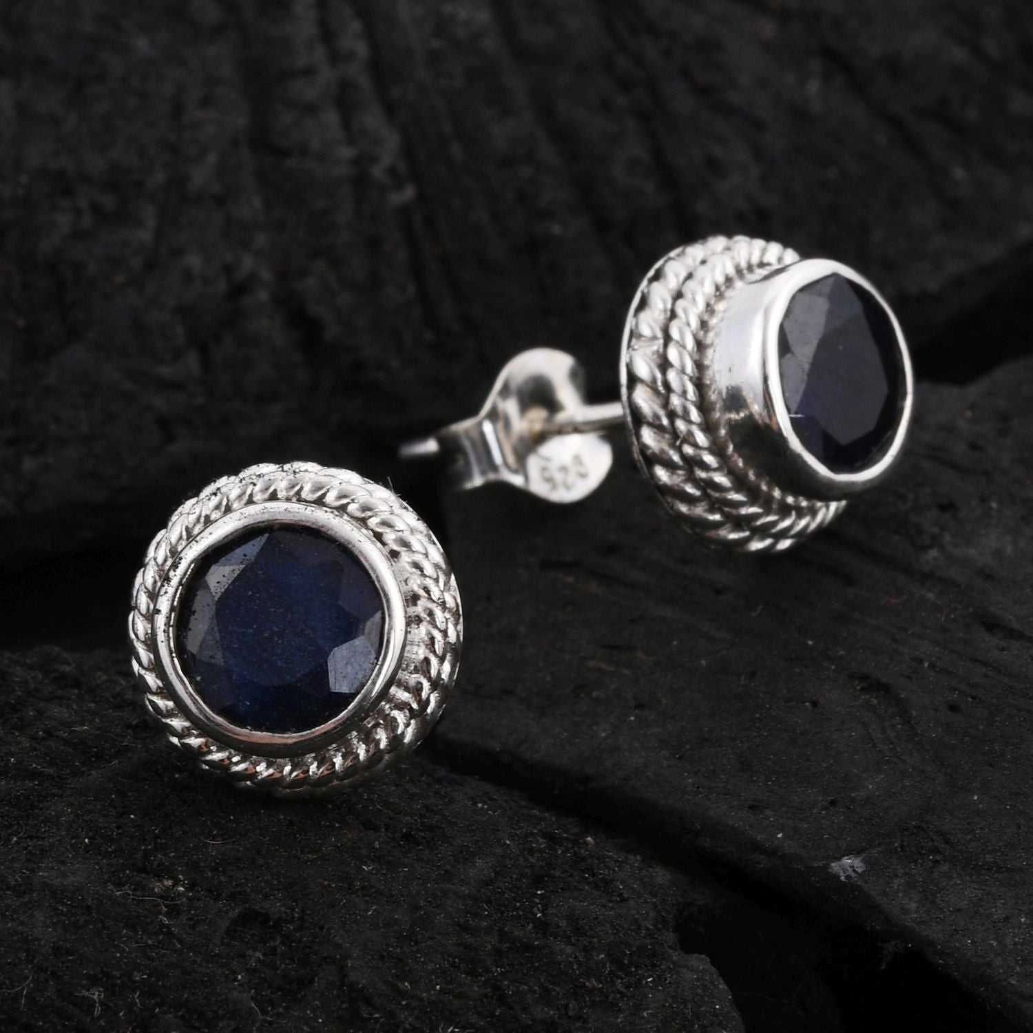 Royal Bali - Blauer Saphir Ohrringe 925 Silber ca. 1.50 ct
