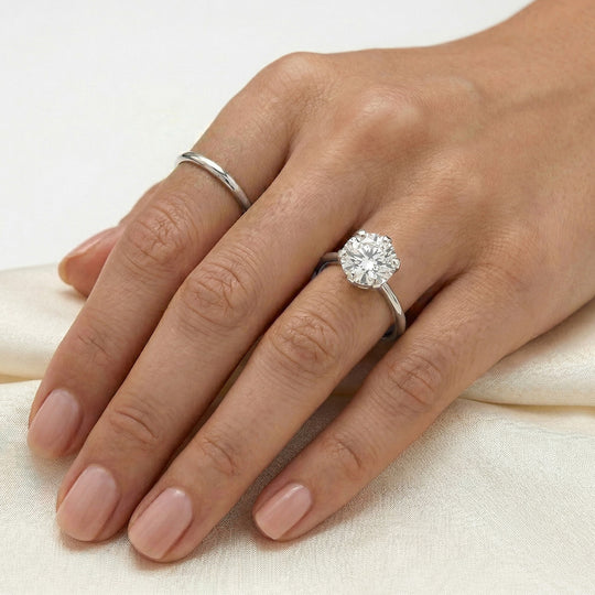 88 Facetten Moissanit Ring 375 Gold (Größe 18.00) ca. 1,89 ct