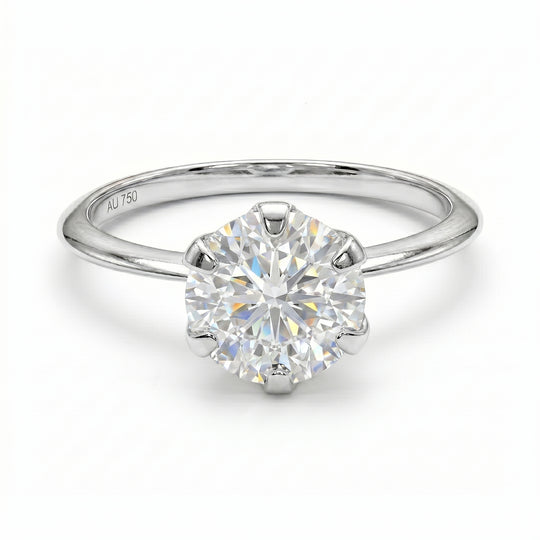 88 Facetten Moissanit Ring 375 Gold (Größe 18.00) ca. 1,89 ct