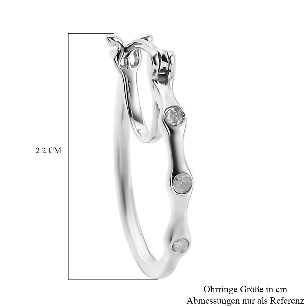 Diamant Creolen 925 Silber platiniert ca. 0,10 ct