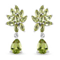 Natürlicher Peridot-Ohrhänger, 925 Silber platiniert ca. 3,08 ct 