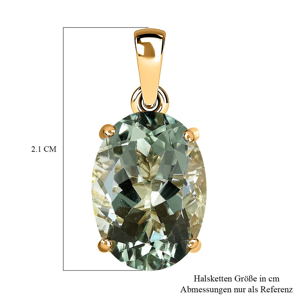 Prasiolith-Anhänger, 925 Silber vergoldet ca. 5,48 ct