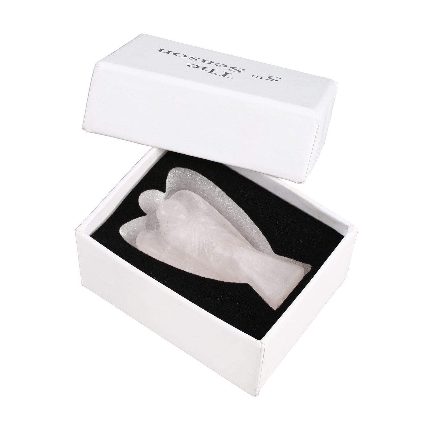 The 5th Season - Engelsfigur aus echtem Edelstein in Geschenkverpackung, Rosenquarz