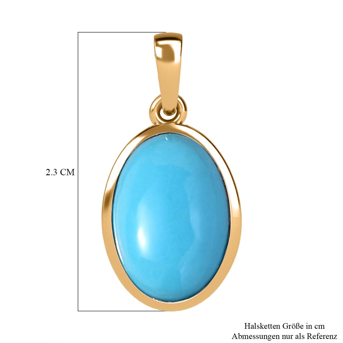 Amerikanischer, natürlicher AAA Sleeping Beauty Türkis Anhänger, 585 Gold ca. 5.36 ct
