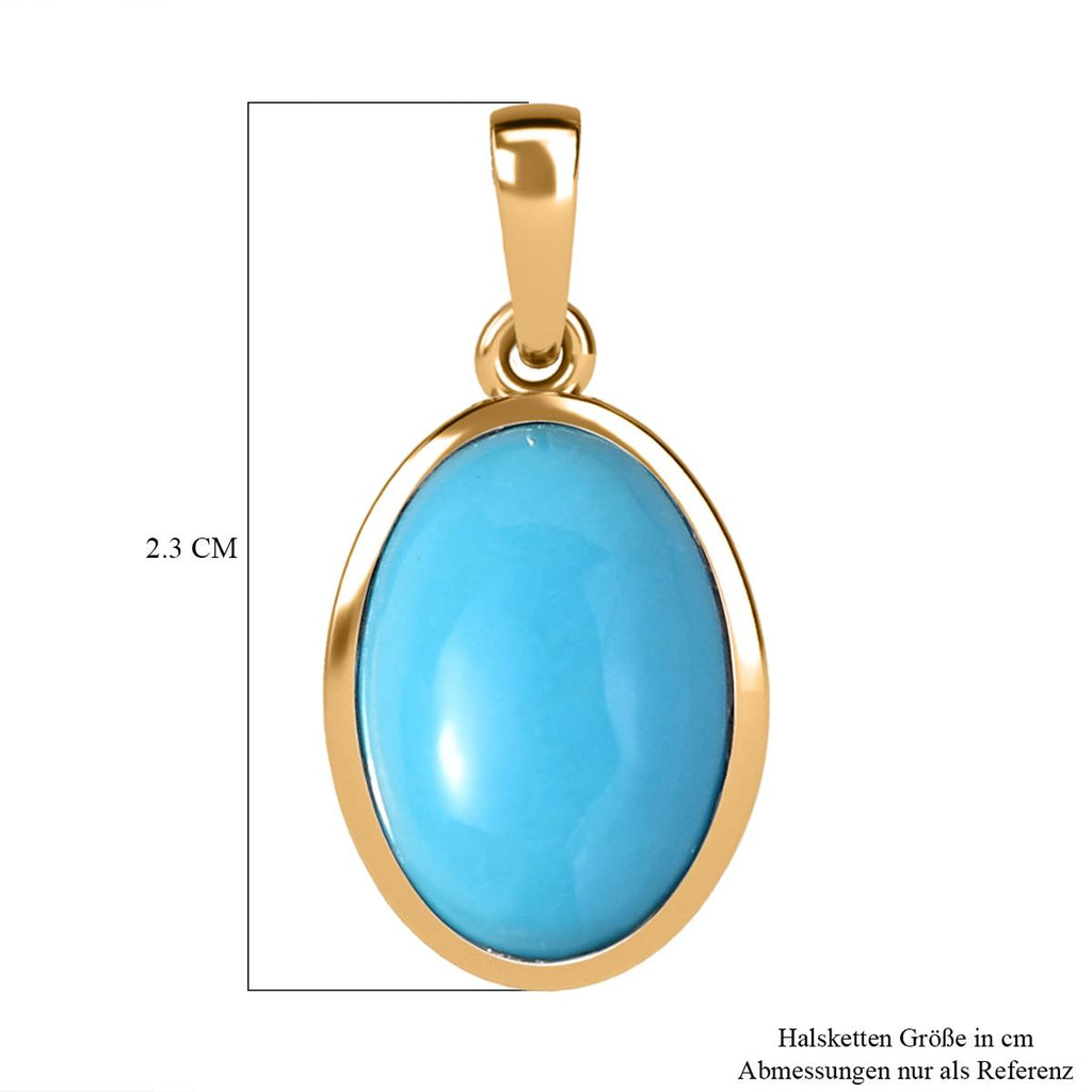 Amerikanischer, natürlicher AAA Sleeping Beauty Türkis Anhänger, 585 Gold ca. 5.36 ct