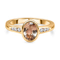 AAA Turkizit und weißer Zirkon Ring, 925 Silber Gelbgold Vermeil (Größe 20.00) ca. 1.67 ct