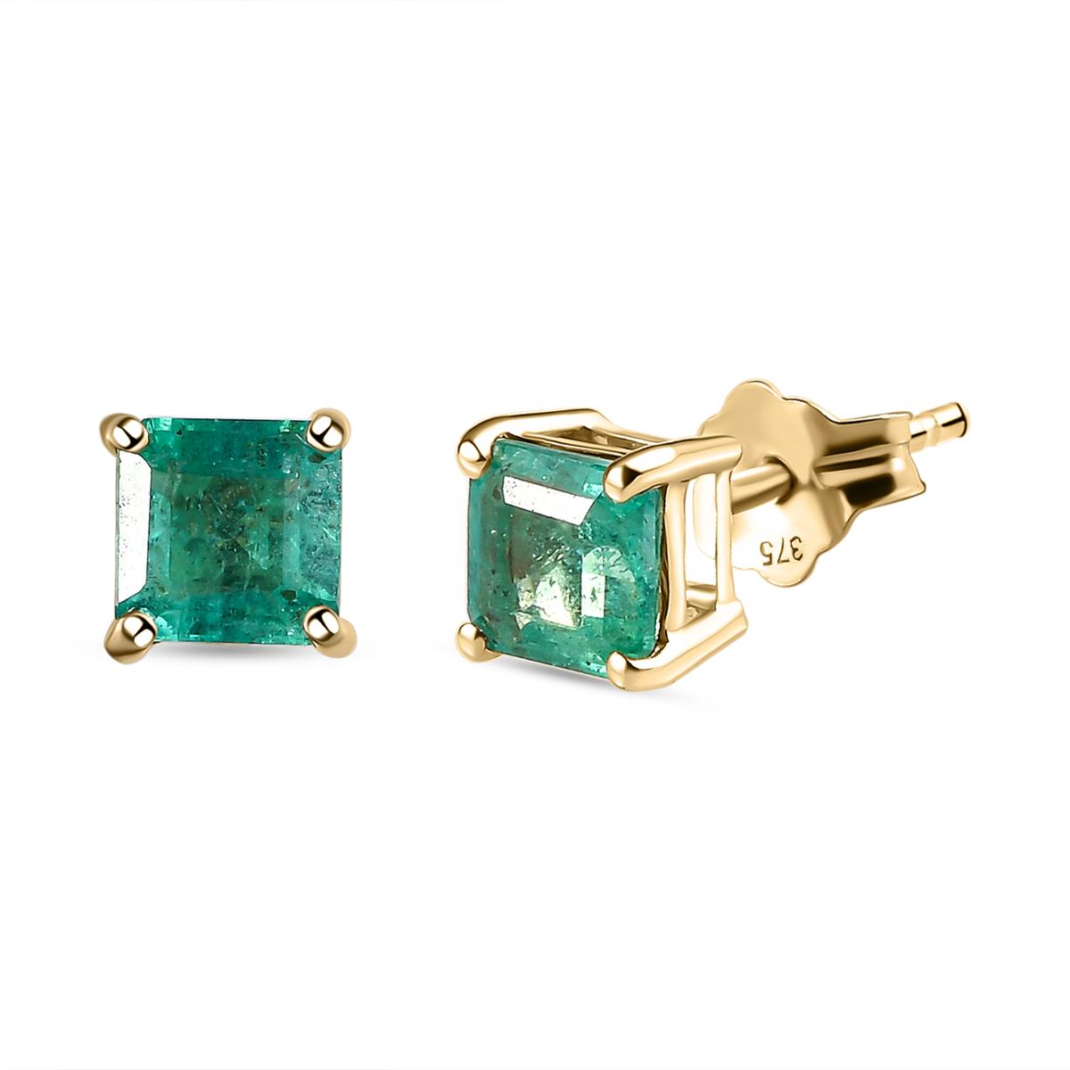 AAA Kagem sambische Smaragd-Ohrringe, 375 Gold ca. 0,73 ct