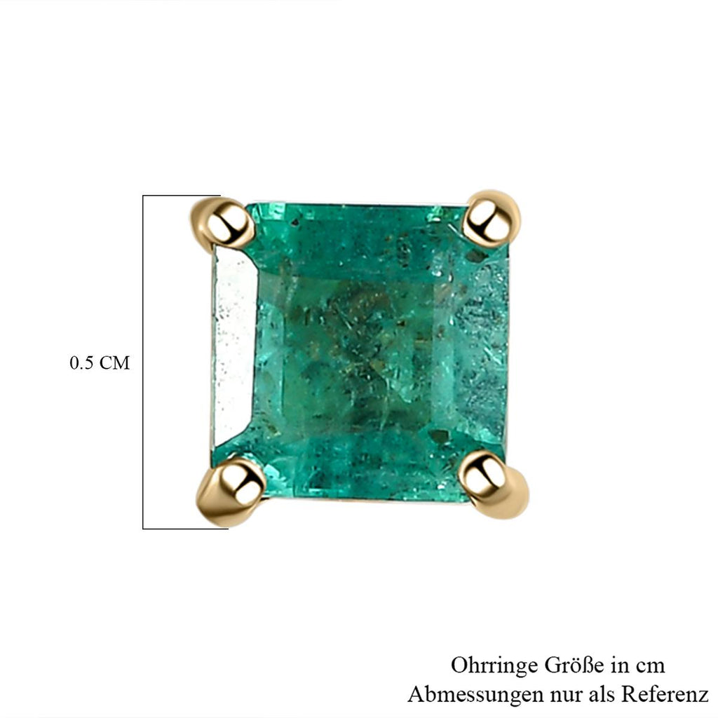 AAA Kagem sambische Smaragd-Ohrringe, 375 Gold ca. 0,73 ct