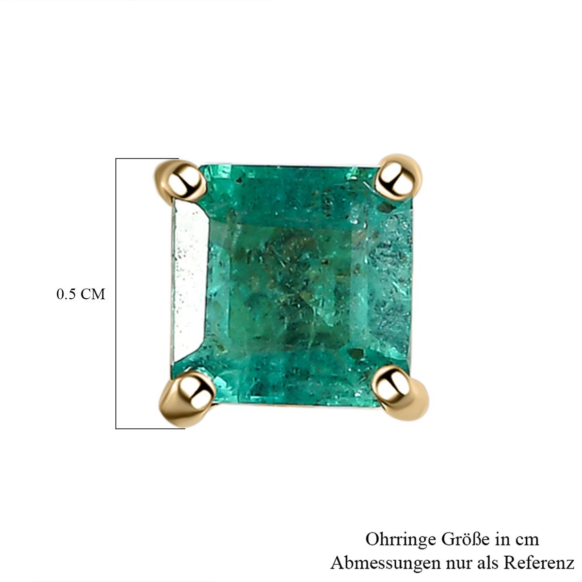 AAA Kagem sambische Smaragd-Ohrringe, 375 Gold ca. 0,73 ct