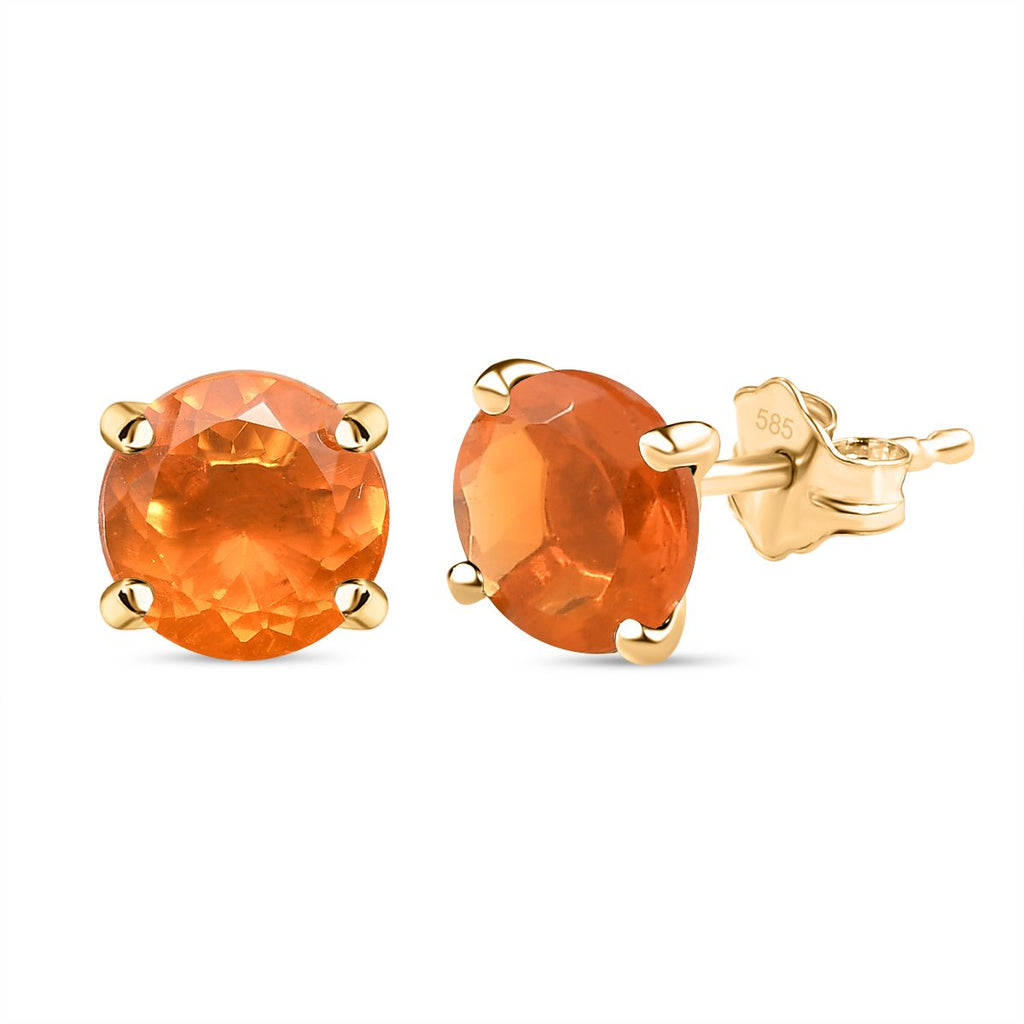 LUXORO Premium Crimson Feueropal Ohrringe 585 Gold ca. 1.19 ct